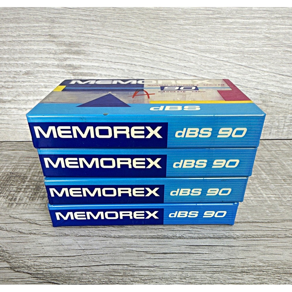 Memorex dBS 90 Blank Cassette Tapes Lot 4 Type I Normal Bias New NOS Vintage